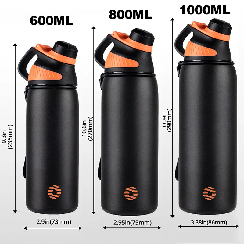 Fjbottle Thermo Bottle with Magnetic Lid Outdoor Sport Stainless Steel Water Bottle Keep Cold Insulated Vacuum Flask 1000Ml