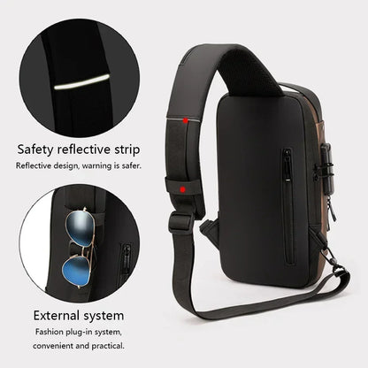 תיק צד מעוצב רב תחליטי לגבר/לאישה מבית‏ Crossbody‏ .
מיקום יעודי לחיבור USB, אפשרות לקוד 3 ספרות , נוח וקל לנשיאה .