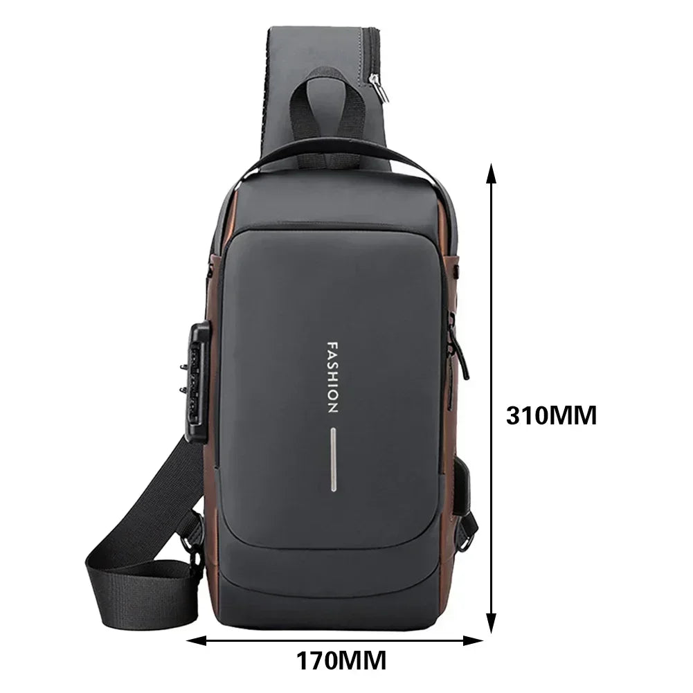 תיק צד מעוצב רב תחליטי לגבר/לאישה מבית‏ Crossbody‏ .
מיקום יעודי לחיבור USB, אפשרות לקוד 3 ספרות , נוח וקל לנשיאה .