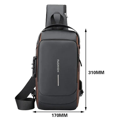 תיק צד מעוצב רב תחליטי לגבר/לאישה מבית‏ Crossbody‏ .
מיקום יעודי לחיבור USB, אפשרות לקוד 3 ספרות , נוח וקל לנשיאה .