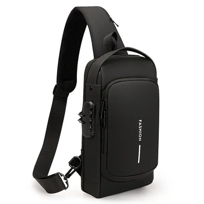תיק צד מעוצב רב תחליטי לגבר/לאישה מבית‏ Crossbody‏ .
מיקום יעודי לחיבור USB, אפשרות לקוד 3 ספרות , נוח וקל לנשיאה .