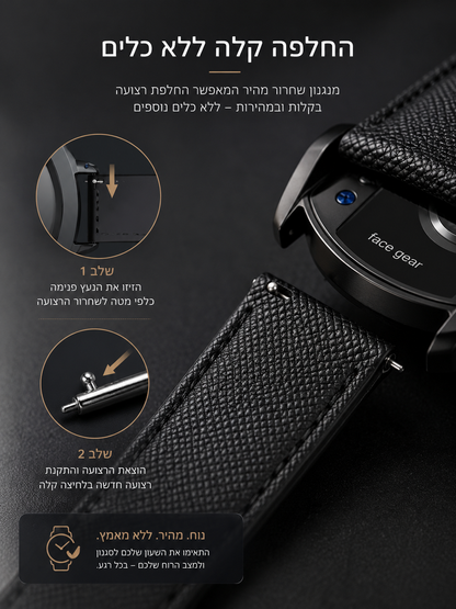 מנגנון החלפה מהירה של רצועת שעון ללא צורך בכלי - Lumvio Active 