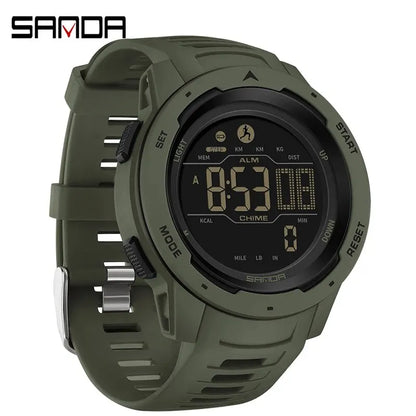 Brand Men Watches Sports Pedometer Calories 50M Waterproof LED Digital Watch Military Wristwatch Relogio Masculino 2145