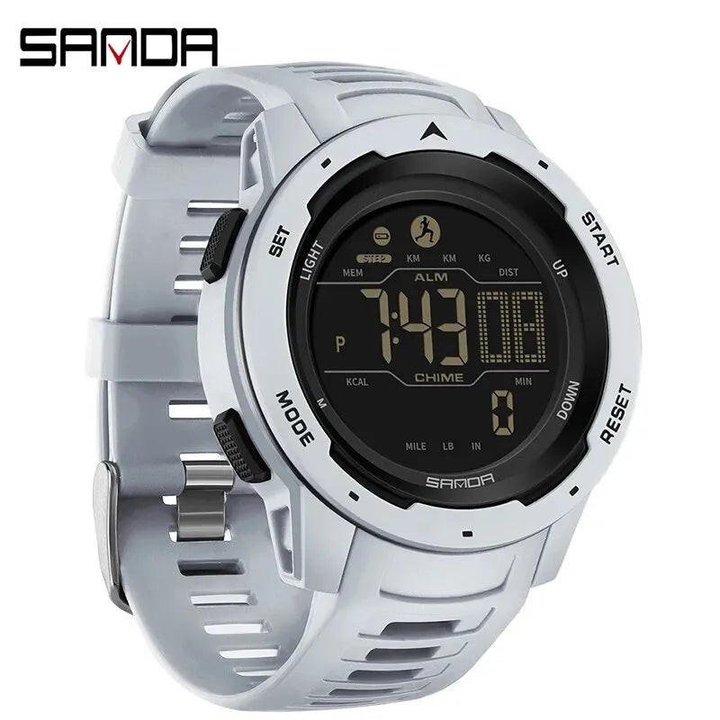 Brand Men Watches Sports Pedometer Calories 50M Waterproof LED Digital Watch Military Wristwatch Relogio Masculino 2145