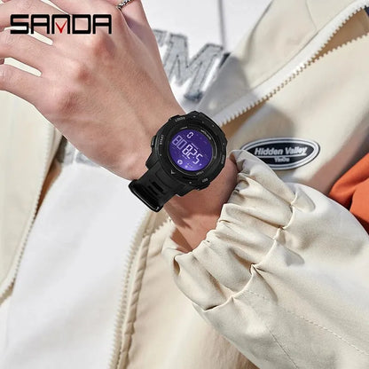 Brand Men Watches Sports Pedometer Calories 50M Waterproof LED Digital Watch Military Wristwatch Relogio Masculino 2145