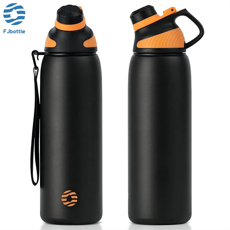Fjbottle Thermo Bottle with Magnetic Lid Outdoor Sport Stainless Steel Water Bottle Keep Cold Insulated Vacuum Flask 1000Ml