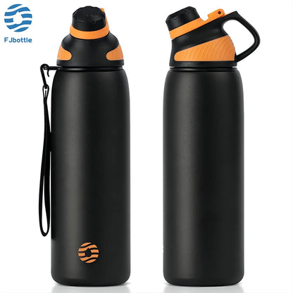 Fjbottle Thermo Bottle with Magnetic Lid Outdoor Sport Stainless Steel Water Bottle Keep Cold Insulated Vacuum Flask 1000Ml