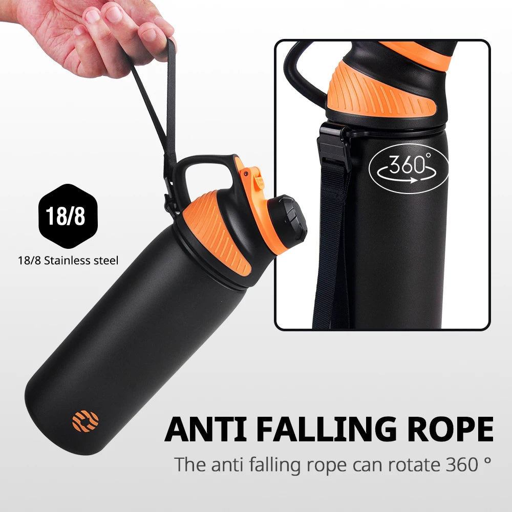 Fjbottle Thermo Bottle with Magnetic Lid Outdoor Sport Stainless Steel Water Bottle Keep Cold Insulated Vacuum Flask 1000Ml