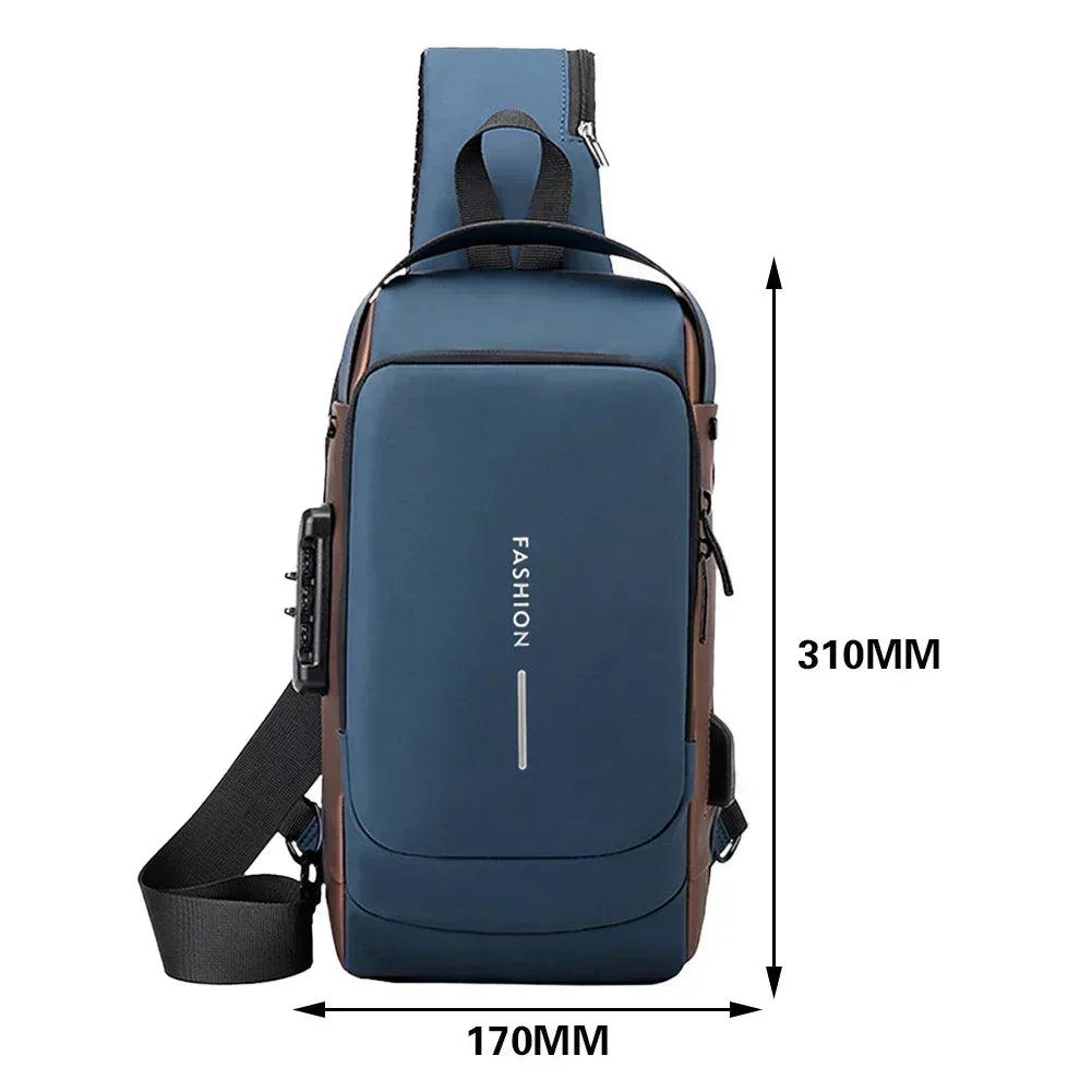 תיק צד מעוצב רב תחליטי לגבר/לאישה מבית‏ Crossbody‏ .
מיקום יעודי לחיבור USB, אפשרות לקוד 3 ספרות , נוח וקל לנשיאה .