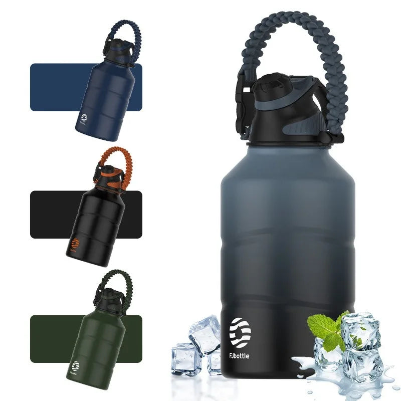 Thermos Bottle 1.9L Large Capacity Stainless Steel Thermal Water Bottle Cold and Hot Vacuum Flask with Rope Gym