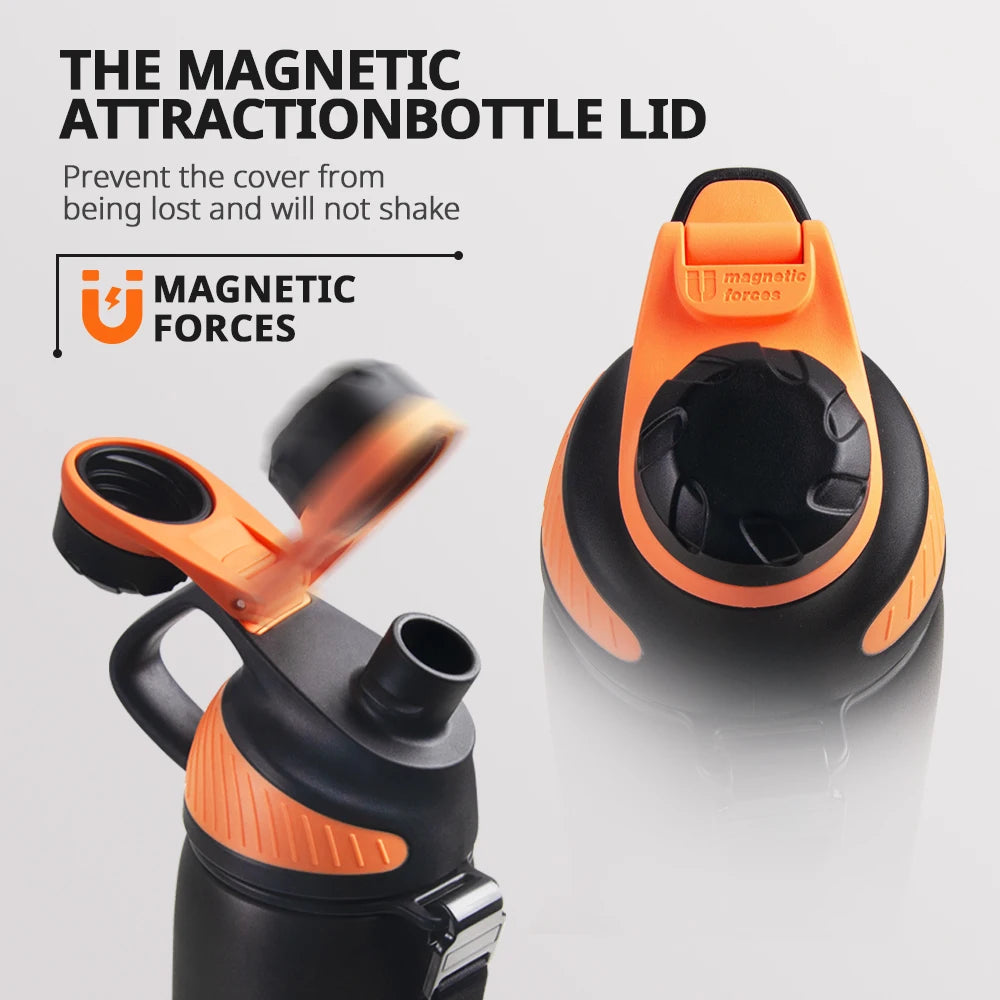 Fjbottle Thermo Bottle with Magnetic Lid Outdoor Sport Stainless Steel Water Bottle Keep Cold Insulated Vacuum Flask 1000Ml