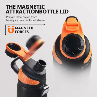 Fjbottle Thermo Bottle with Magnetic Lid Outdoor Sport Stainless Steel Water Bottle Keep Cold Insulated Vacuum Flask 1000Ml