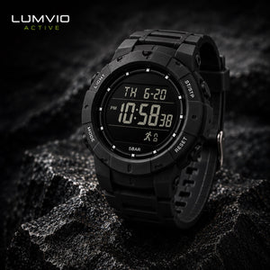 שעון ספורט דיגיטלי יוניסקס בצבע שחור - Lumvio Active