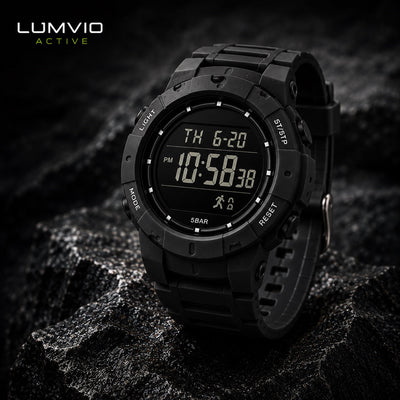 שעון ספורט דיגיטלי יוניסקס בצבע שחור - Lumvio Active