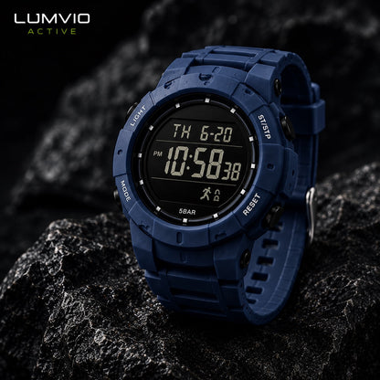 שעון ספורט דיגיטלי יוניסקס בצבע כחול - Lumvio Active