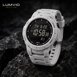 שעון ספורט דיגיטלי יוניסקס בצבע אפור בהיר - Lumvio Active
