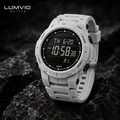 שעון ספורט דיגיטלי יוניסקס בצבע אפור בהיר - Lumvio Active