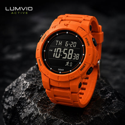 שעון ספורט דיגיטלי יוניסקס בצבע כתום - Lumvio Active