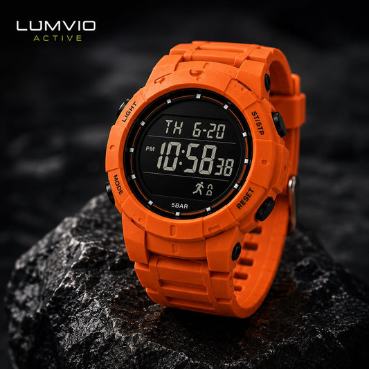 שעון ספורט דיגיטלי יוניסקס בצבע כתום - Lumvio Active